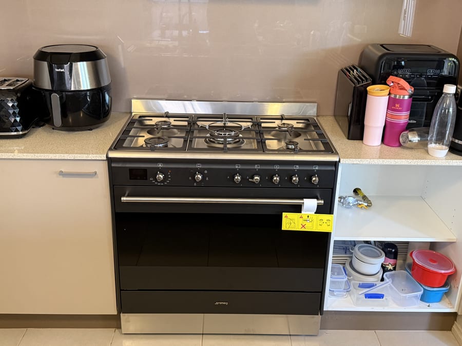 Freestanding gas cooker installed and connected in a Sunbury kitchen